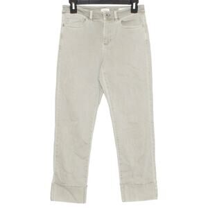 J Jill Womens Jeans High Rise Straight Leg Cuffed Hem Green Size 2 Petite LY